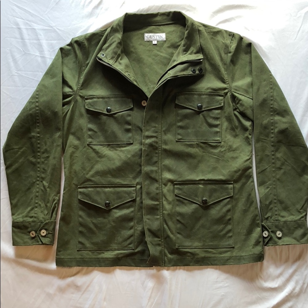 Gustin Field Jacket - Waxed Army Green